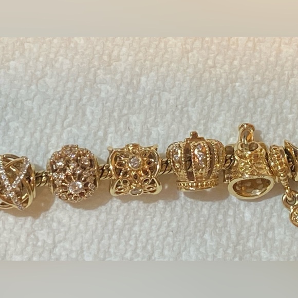 Retired New Pandora 14k Yellow Gold Diamond Radiance Freesia Charm 750803D - Picture 5 of 5